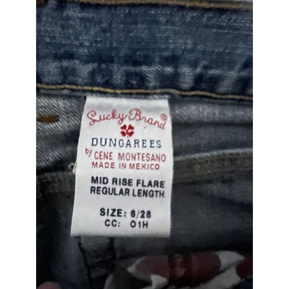 Lucky Women Blue Denim Flare Jeans 6/28 Stretch Dungarees 5 Pockets 28/32 Cotton - Picture 6 of 8